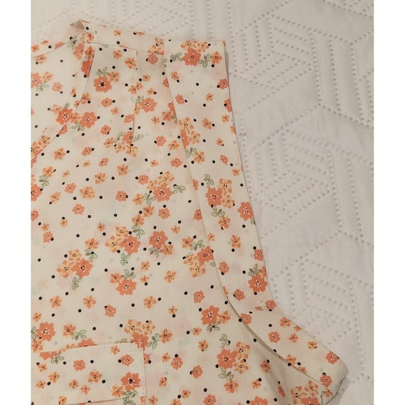 GAP blouse womens Floral Print Sleeveless peach 
Pocket Casual Cute dainty  S - Picture 10 of 10